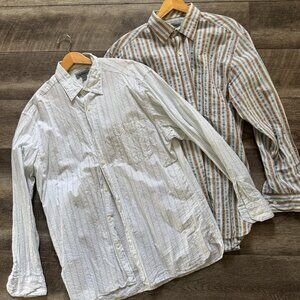 (2) Johnston & Murphy Tailored Fit Button down Shirts, size L